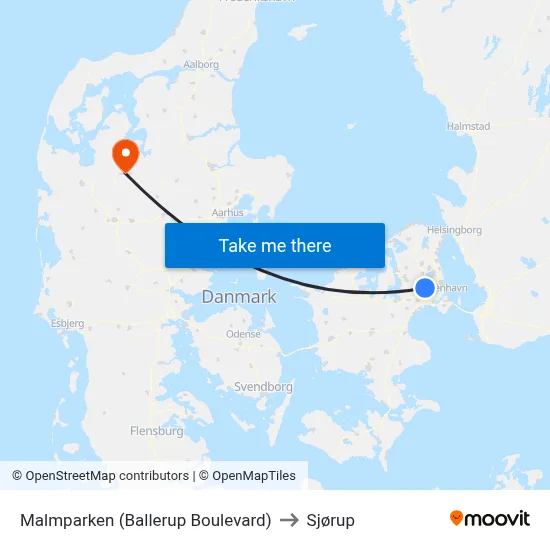 Malmparken (Ballerup Boulevard) to Sjørup map