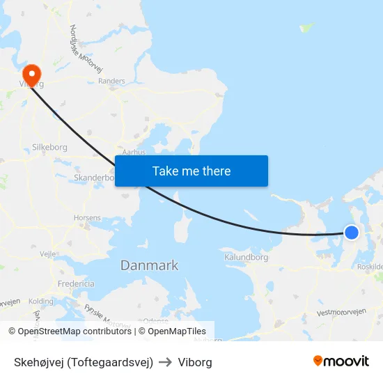 Skehøjvej (Toftegaardsvej) to Viborg map