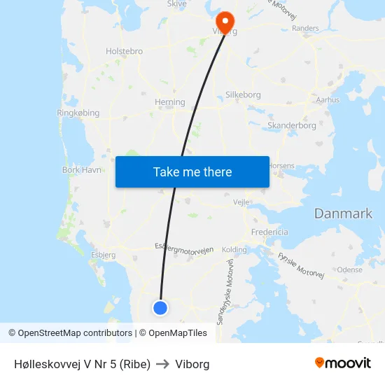 Hølleskovvej V Nr 5 (Ribe) to Viborg map