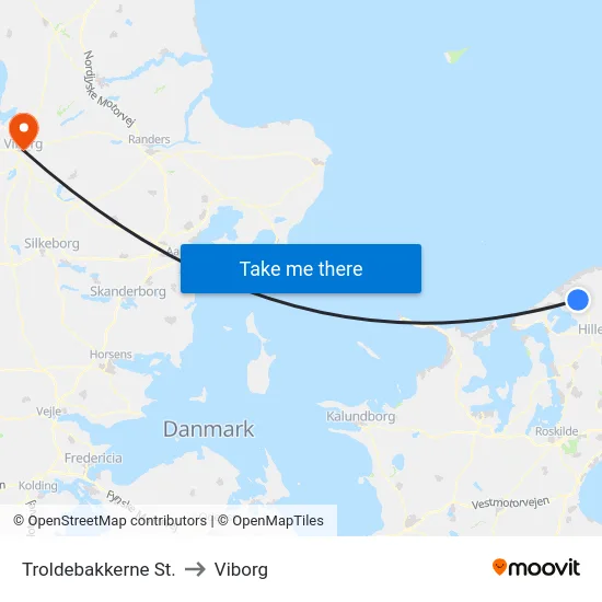 Troldebakkerne St. to Viborg map