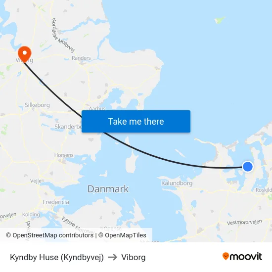 Kyndby Huse (Kyndbyvej) to Viborg map