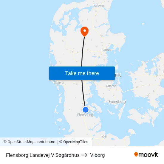 Flensborg Landevej V Søgårdhus to Viborg map