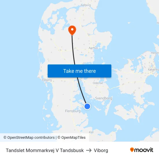 Tandslet Mommarkvej V Tandsbusk to Viborg map