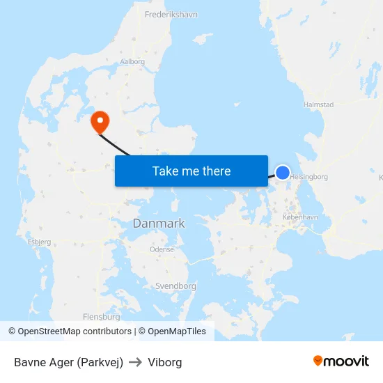 Bavne Ager (Parkvej) to Viborg map