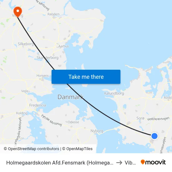 Holmegaardskolen Afd.Fensmark (Holmegaardsvej) to Viborg map
