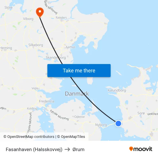 Fasanhaven (Halsskovvej) to Ørum map