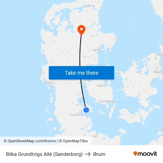 Bilka Grundtvigs Allé (Sønderborg) to Ørum map