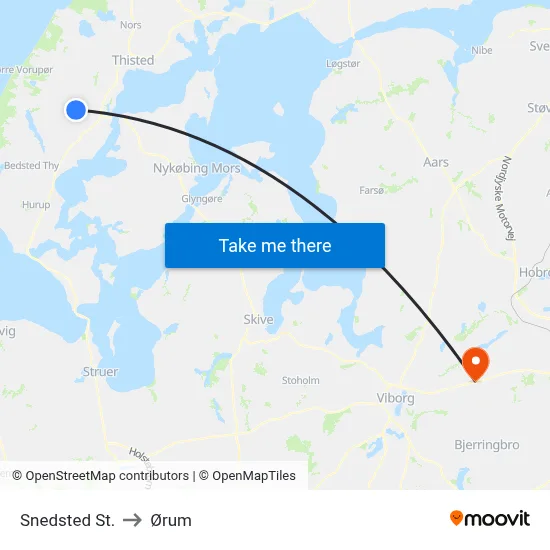 Snedsted St. to Ørum map