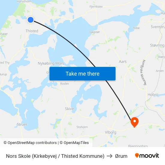 Nors Skole (Kirkebyvej / Thisted Kommune) to Ørum map