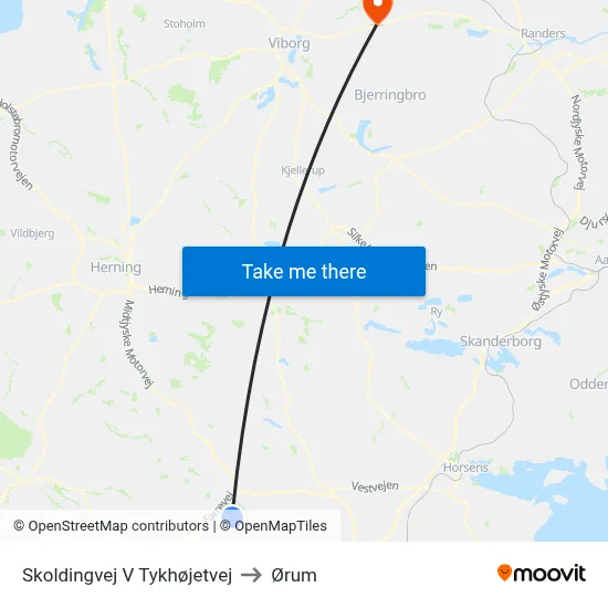 Skoldingvej V Tykhøjetvej to Ørum map