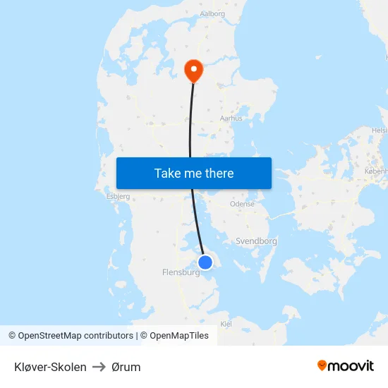 Kløver-Skolen to Ørum map