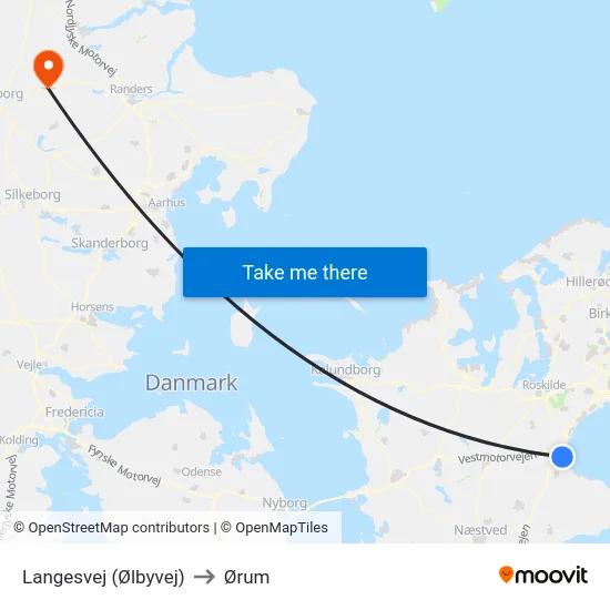 Langesvej (Ølbyvej) to Ørum map
