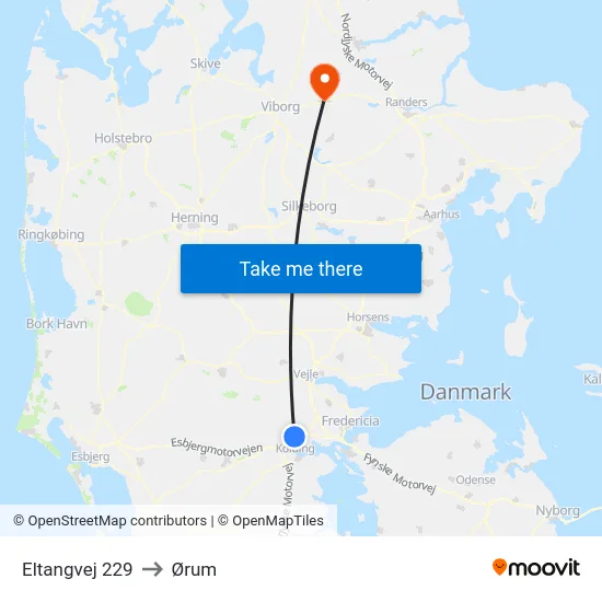 Eltangvej 229 to Ørum map