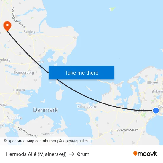 Hermods Allé (Mjølnersvej) to Ørum map