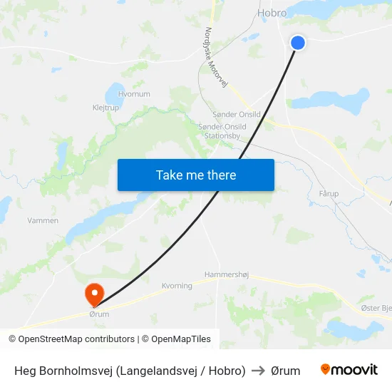 Heg Bornholmsvej (Langelandsvej / Hobro) to Ørum map