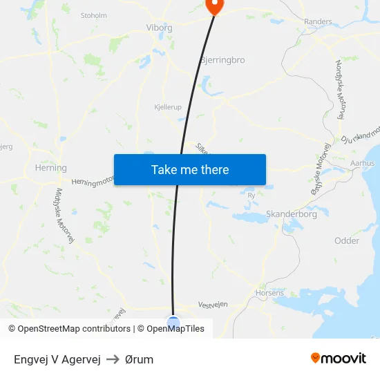 Engvej V Agervej to Ørum map