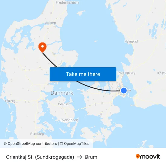 Orientkaj St. (Sundkrogsgade) to Ørum map