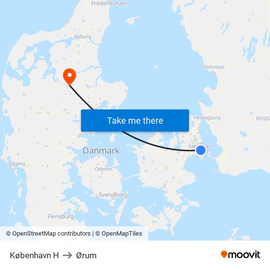 København H to Ørum map