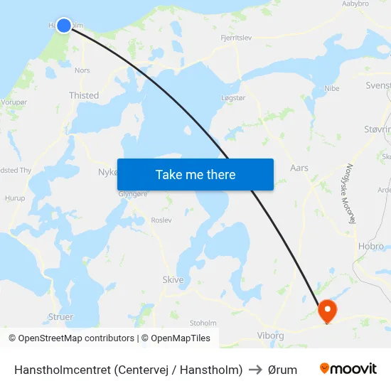 Hanstholmcentret (Centervej / Hanstholm) to Ørum map