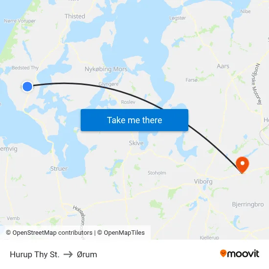 Hurup Thy St. to Ørum map