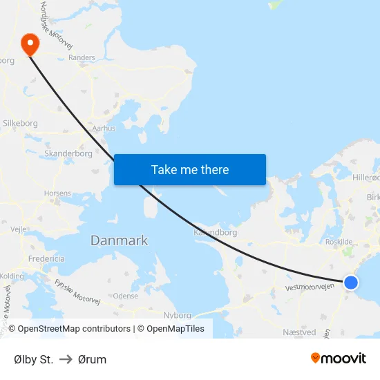 Ølby St. to Ørum map