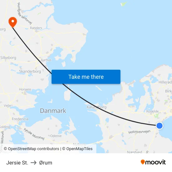 Jersie St. to Ørum map