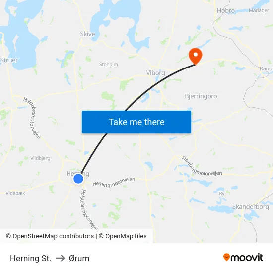 Herning St. to Ørum map
