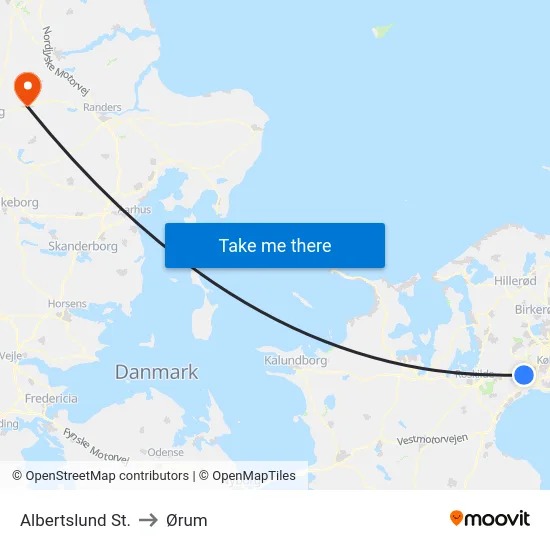 Albertslund St. to Ørum map