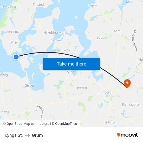 Lyngs St. to Ørum map