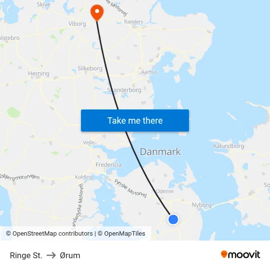 Ringe St. to Ørum map