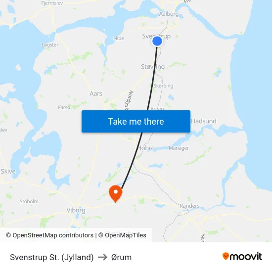 Svenstrup St. (Jylland) to Ørum map