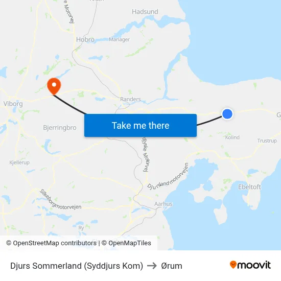 Djurs Sommerland (Syddjurs Kom) to Ørum map