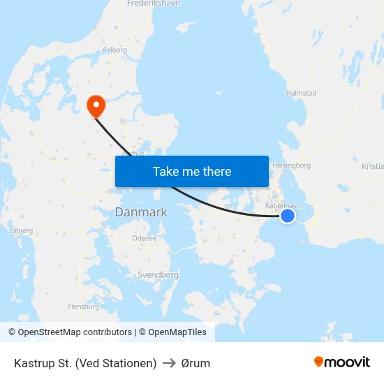 Kastrup St. (Ved Stationen) to Ørum map