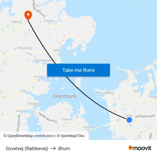 Gyvelvej (Røllikevej) to Ørum map
