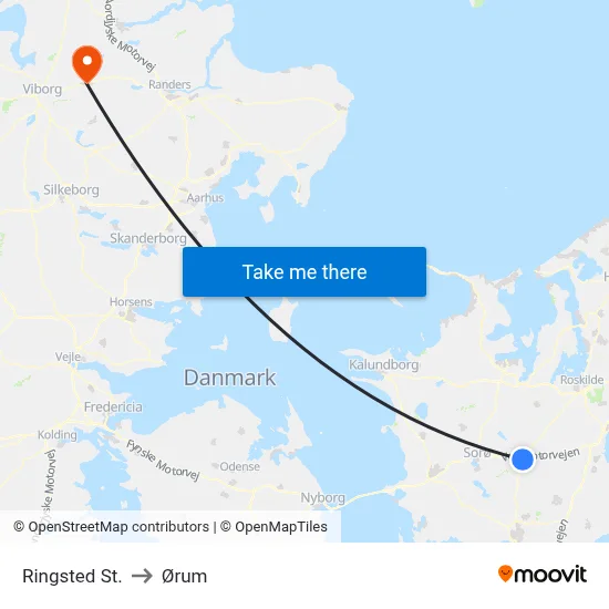 Ringsted St. to Ørum map