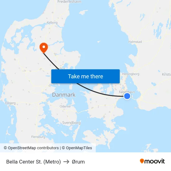 Bella Center St. (Metro) to Ørum map