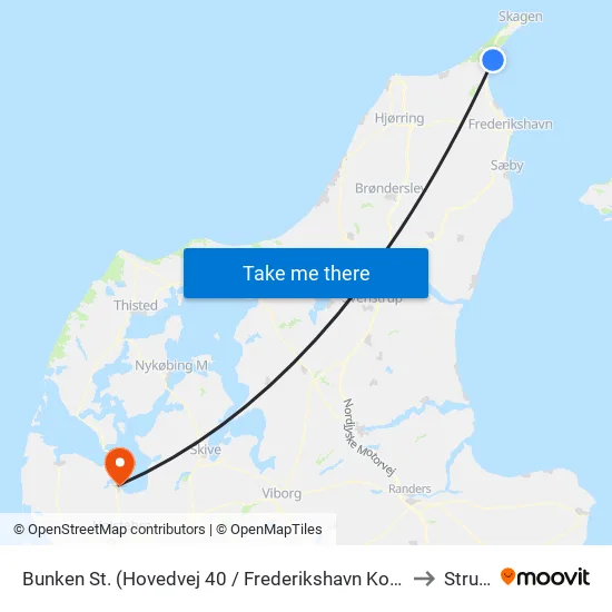 Bunken St. (Hovedvej 40 / Frederikshavn Komm.) to Struer map