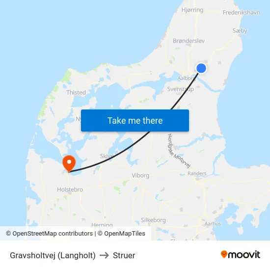 Gravsholtvej (Langholt) to Struer map