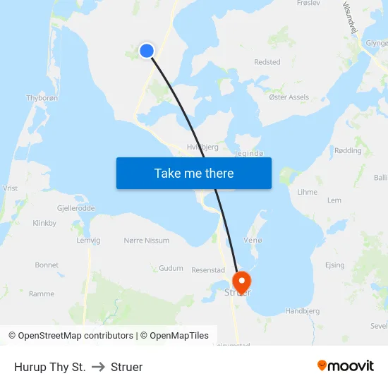 Hurup Thy St. to Struer map