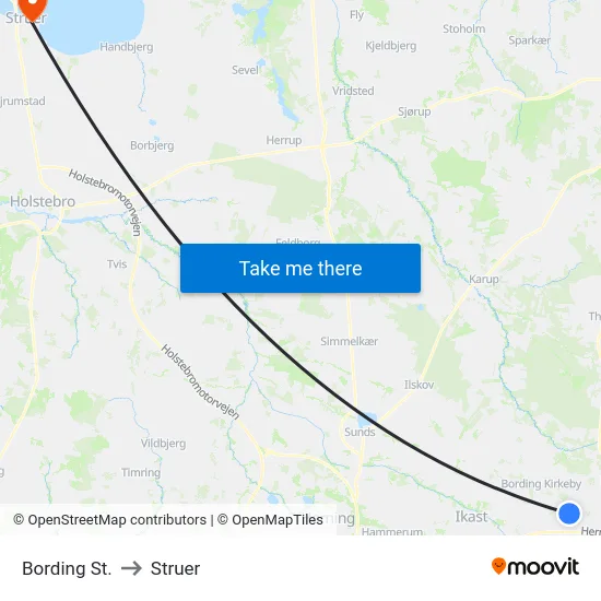 Bording St. to Struer map