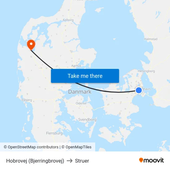 Hobrovej (Bjerringbrovej) to Struer map