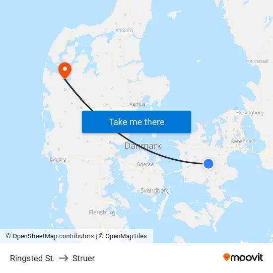 Ringsted St. to Struer map