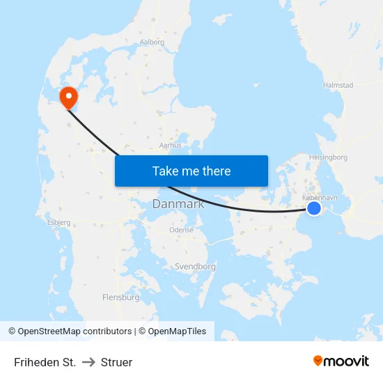 Friheden St. to Struer map