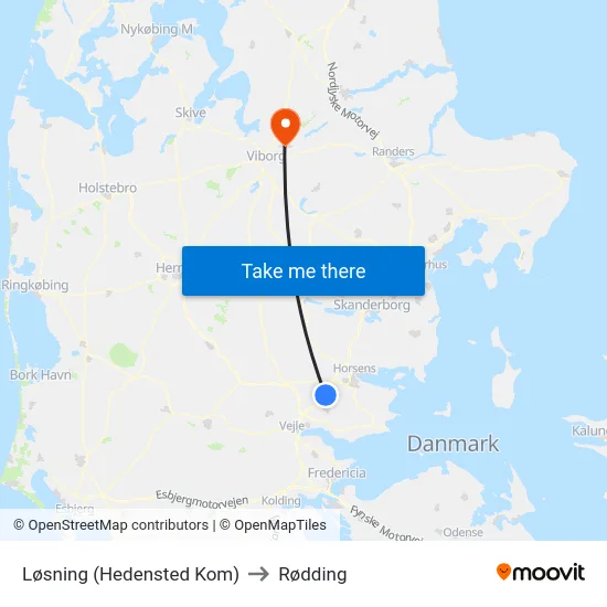 Løsning (Hedensted Kom) to Rødding map