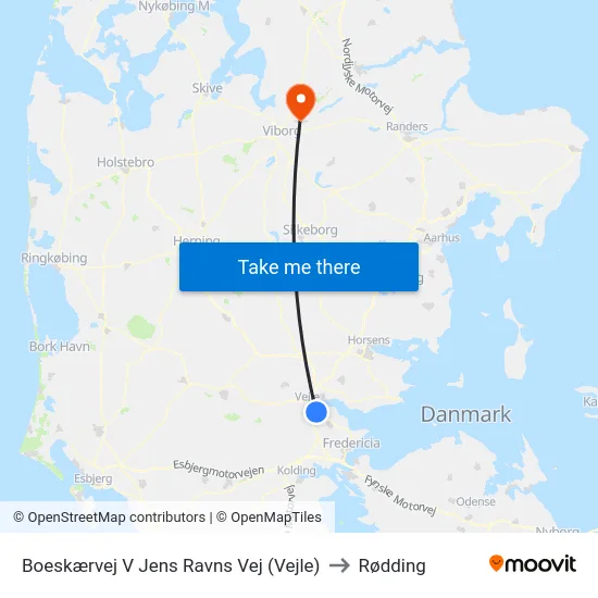 Boeskærvej V Jens Ravns Vej (Vejle) to Rødding map