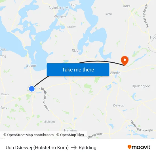 Uch Døesvej (Holstebro Kom) to Rødding map
