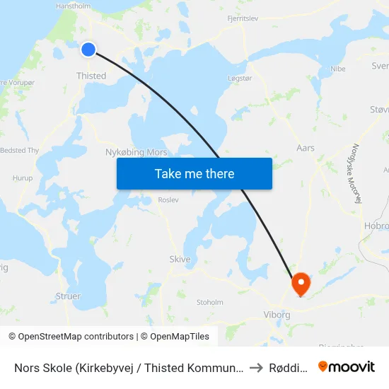 Nors Skole (Kirkebyvej / Thisted Kommune) to Rødding map