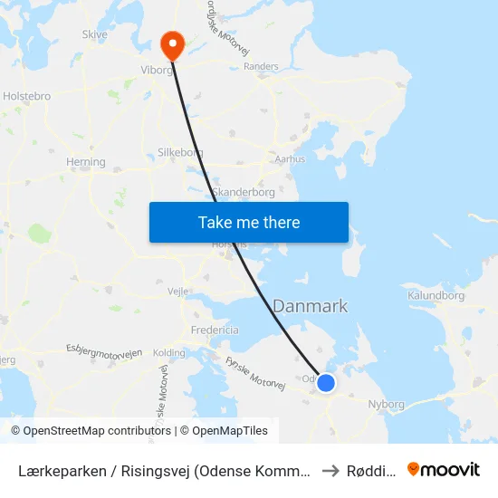 Lærkeparken / Risingsvej (Odense Kommune) to Rødding map