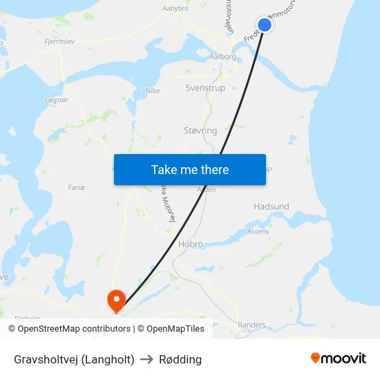 Gravsholtvej (Langholt) to Rødding map