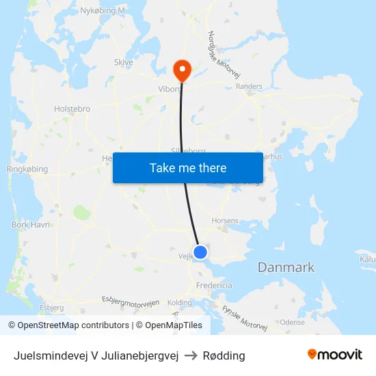 Juelsmindevej V Julianebjergvej to Rødding map